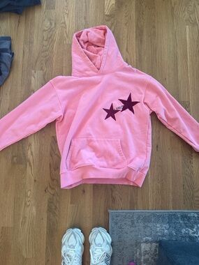 Aelfric Eden Pink Hoodie with Maroon Star Graphic